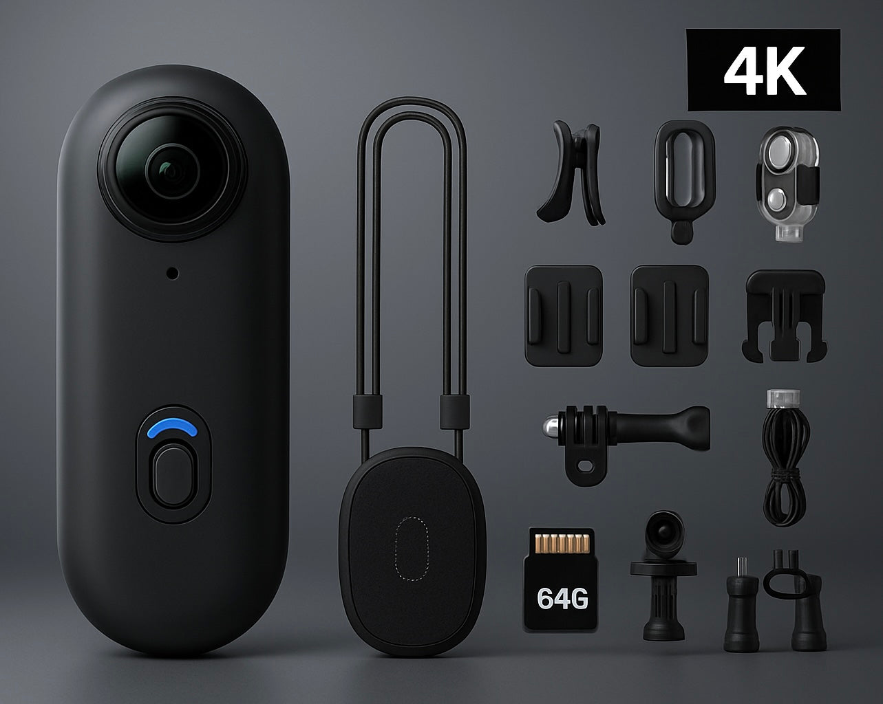 4K POV Sports Camera w/ 64GB SD Card